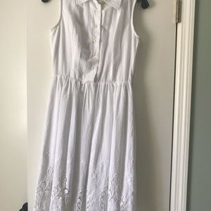 White sundress with eyelet detail